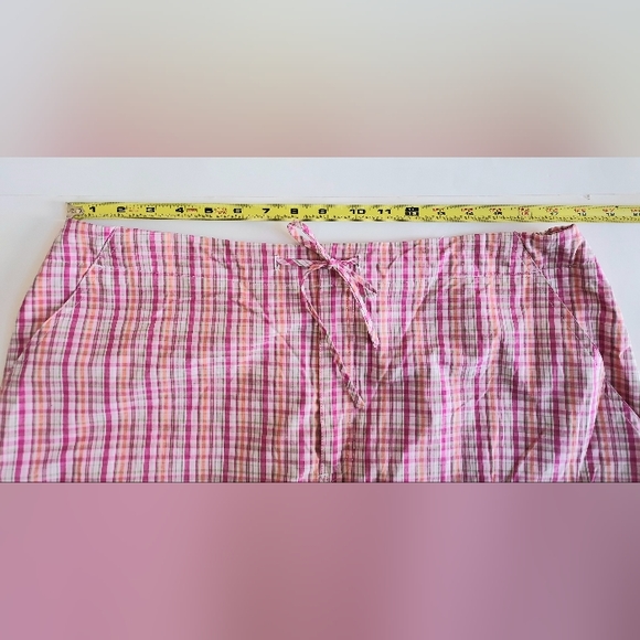 NWOT Vintage J.G. Hook Collection Pink Plaid Cotton Drawstring Skirt Size 16 - Picture 5 of 6